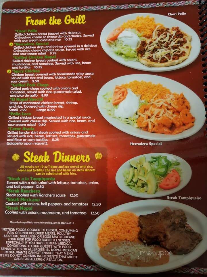El Nopal Mexican Restaurant - Calhoun, GA menu_pic