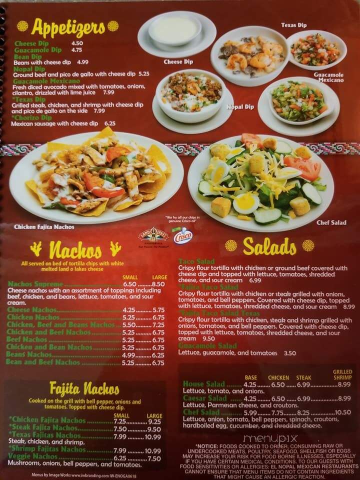 El Nopal Mexican Restaurant - Calhoun, GA menu_pic