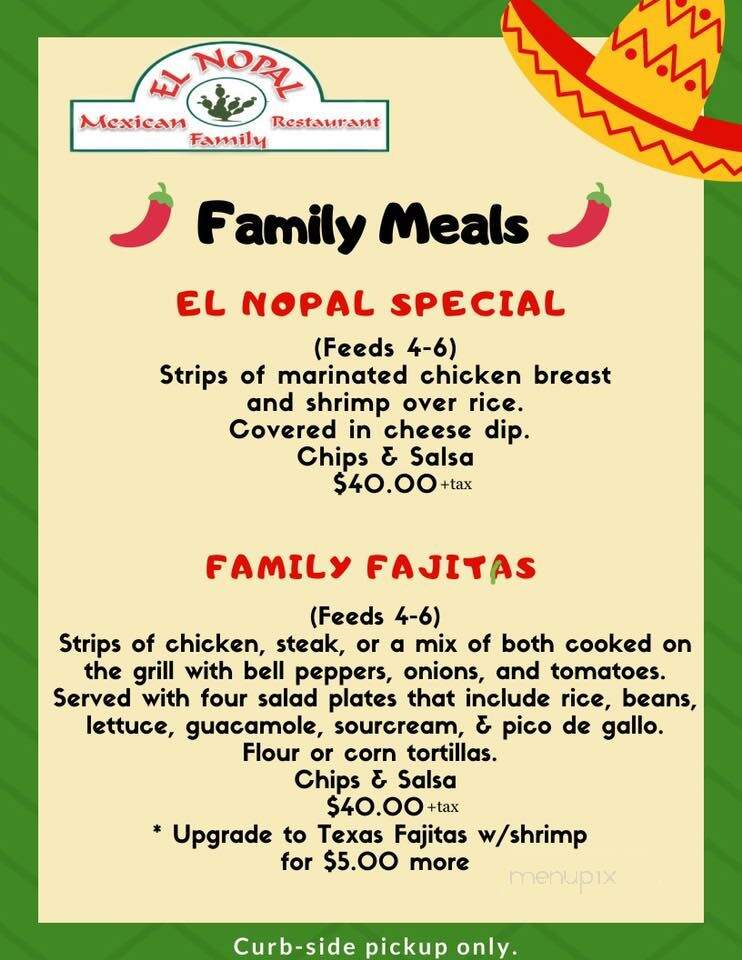 El Nopal Mexican Restaurant - Calhoun, GA menu_pic
