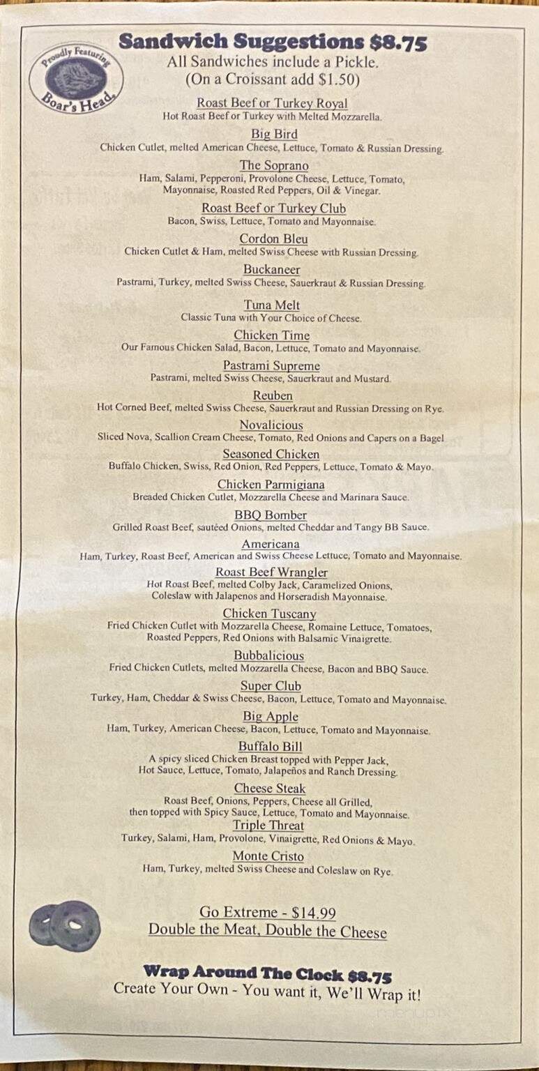 Minervini's New York Bagel Co - Sneads Ferry, NC menu_pic