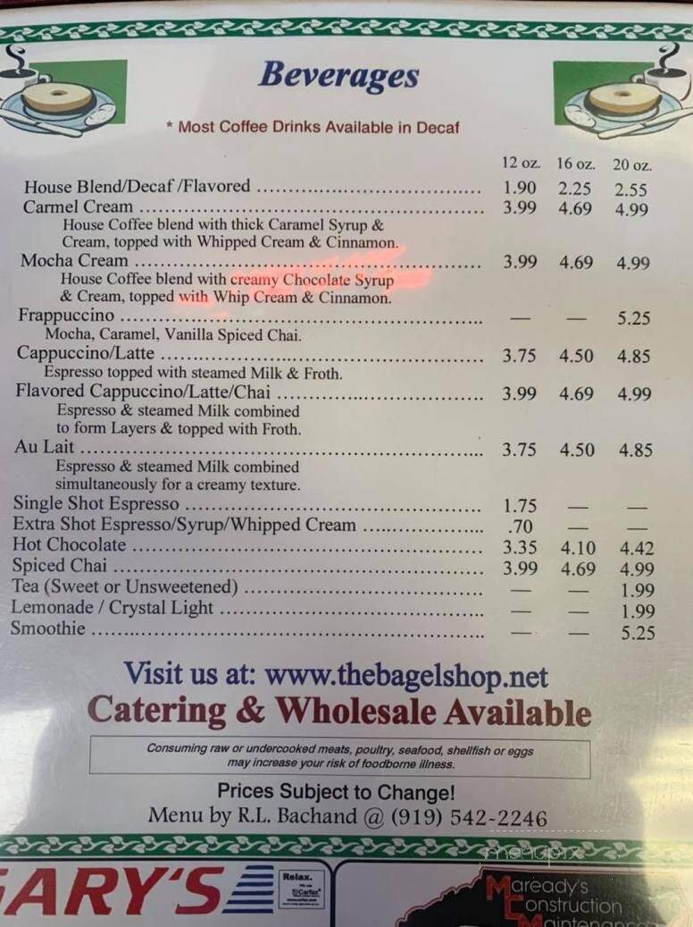 Minervini's New York Bagel Co - Sneads Ferry, NC menu_pic