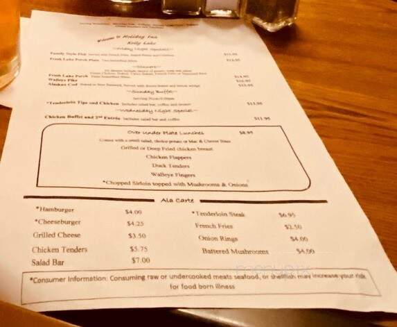 Holiday Inn - Suring, WI menu_pic