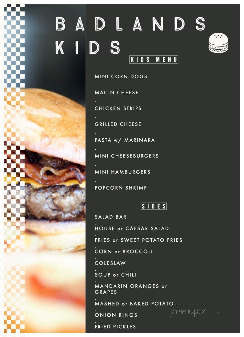 Badlands Grill House Saloon - Minot, ND menu_pic