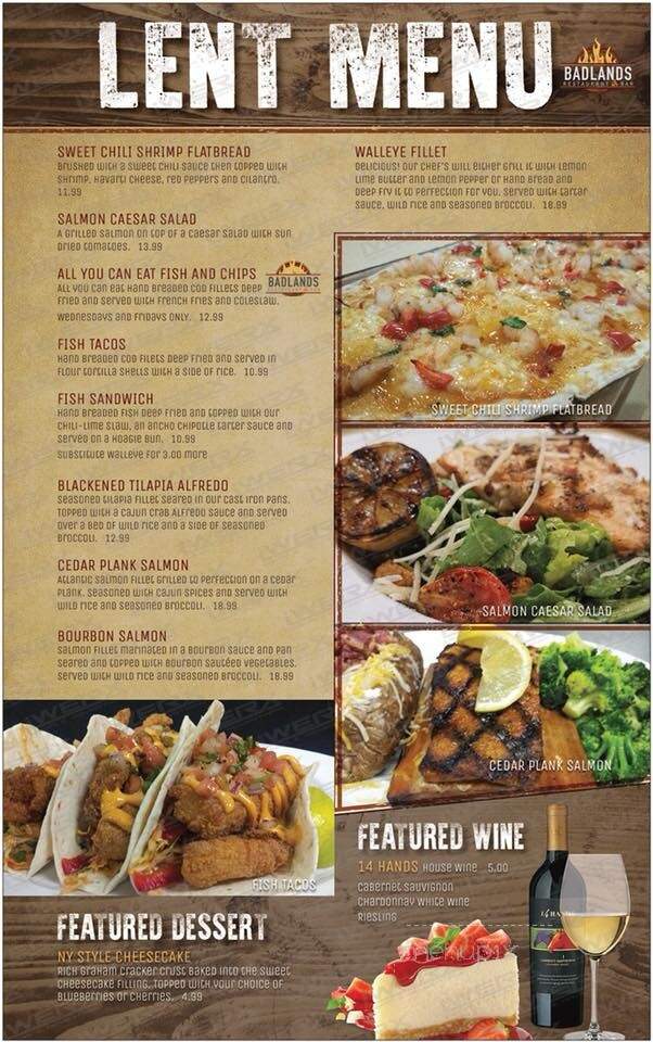 Badlands Grill House Saloon - Minot, ND menu_pic