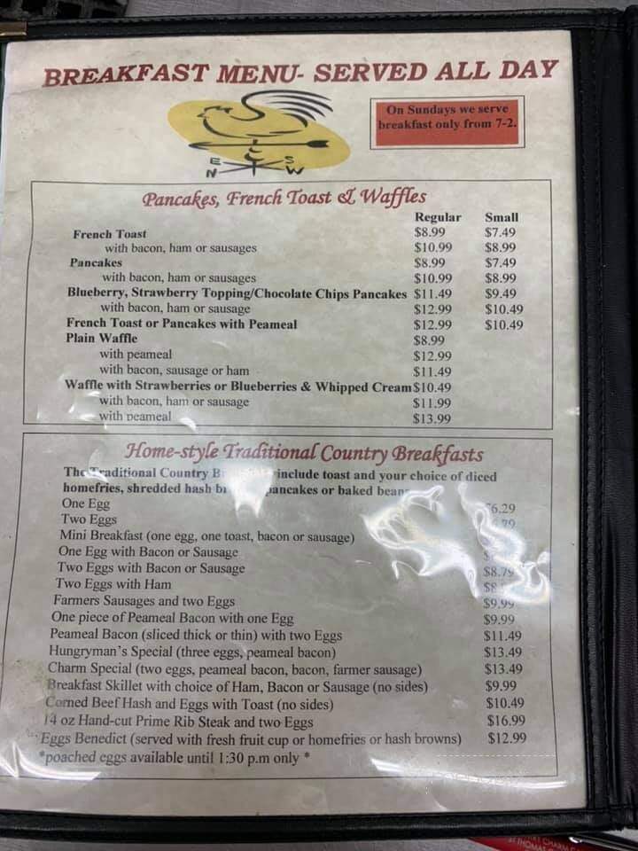 Country Charm Cafe - Saint Thomas, ON menu_pic