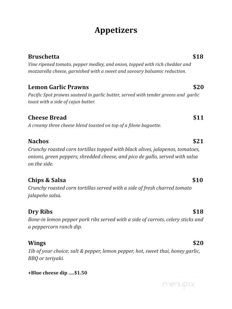 Lighthouse Bistro - Nanaimo, BC menu_pic
