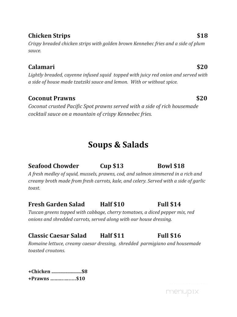 Lighthouse Bistro - Nanaimo, BC menu_pic