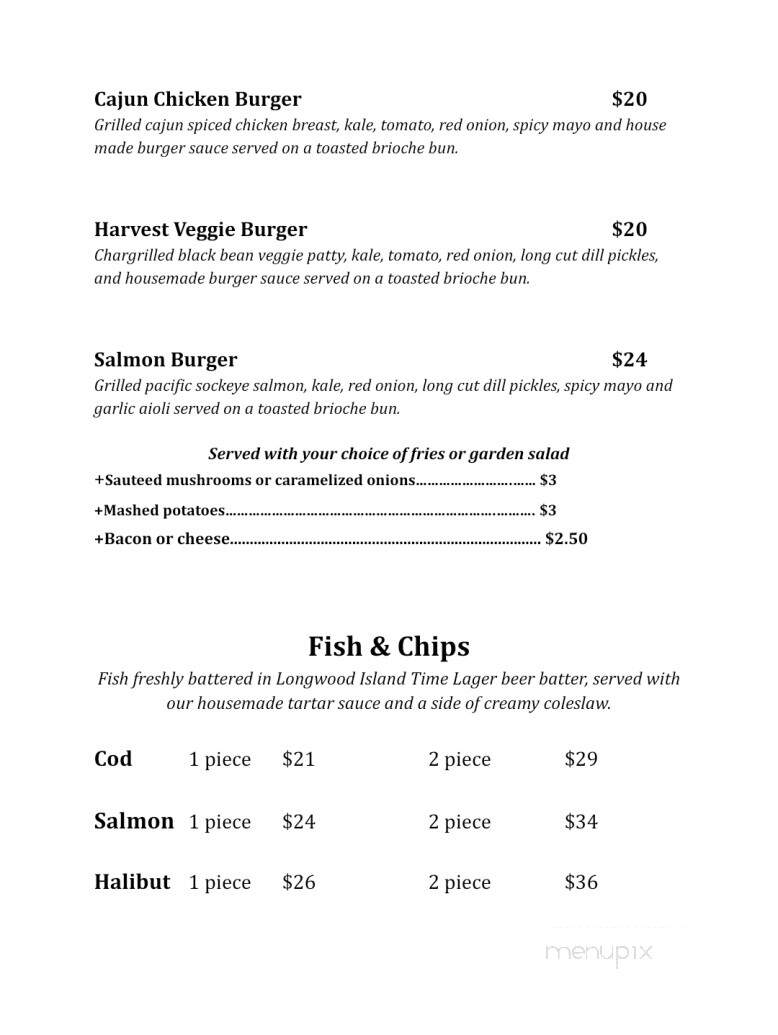 Lighthouse Bistro - Nanaimo, BC menu_pic