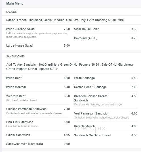 Fasano's Pizza - Justice, IL menu_pic