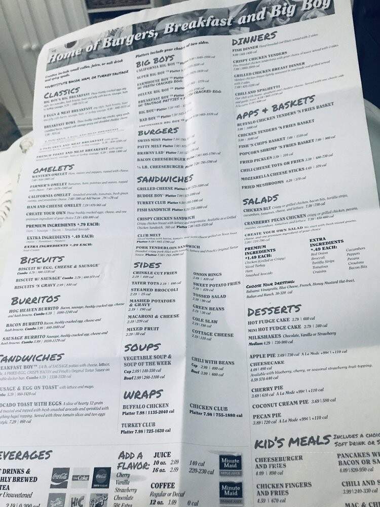 Frisch's Big Boy Restaurant - Saint Matthews, KY menu_pic