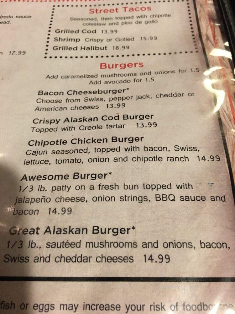 Sea Galley Restaurant - Anchorage, AK menu_pic