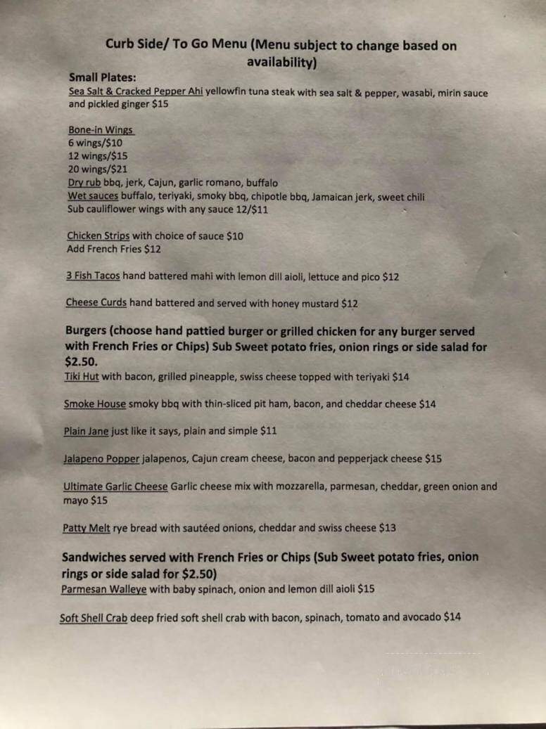 O'Neil's - Spicer, MN menu_pic