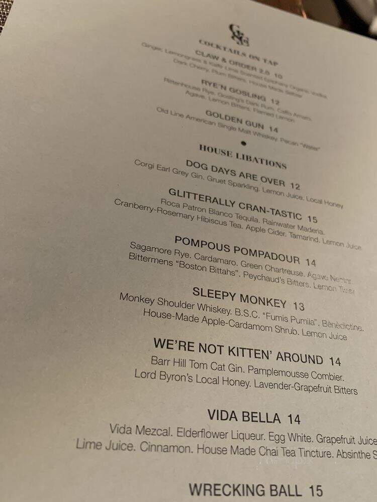 Gunther & Co - Baltimore, MD menu_pic