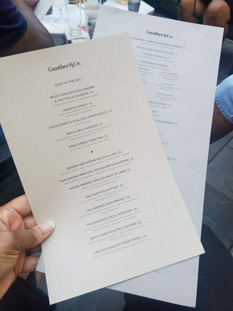 Gunther & Co - Baltimore, MD menu_pic
