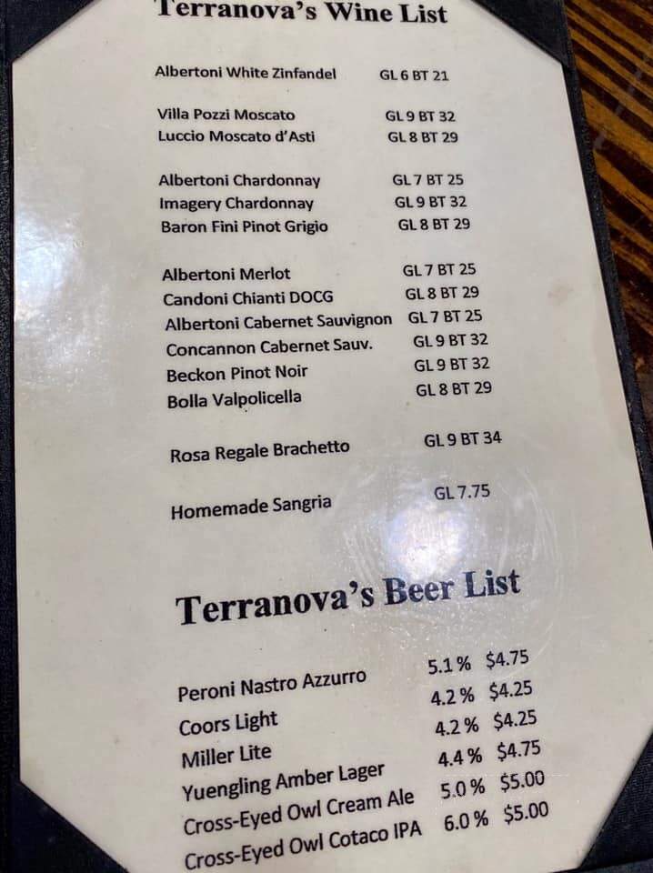 Terranova's Italian Restaurant - Athens, AL menu_pic