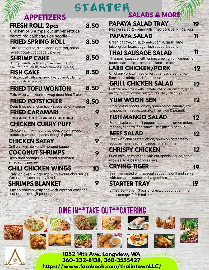 Thai In Town - Longview, WA menu_pic