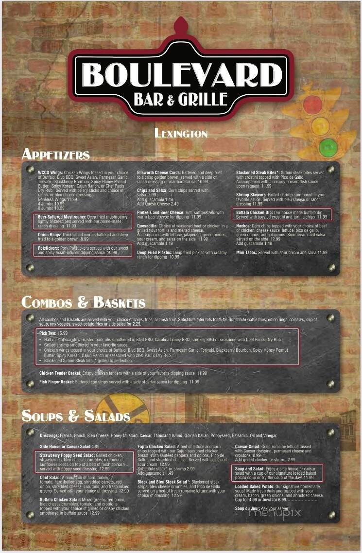 Boulevard Bar & Grille - Lexington, MN menu_pic