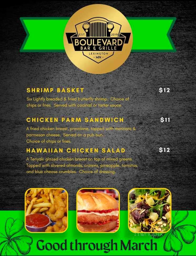 Boulevard Bar & Grille - Lexington, MN menu_pic