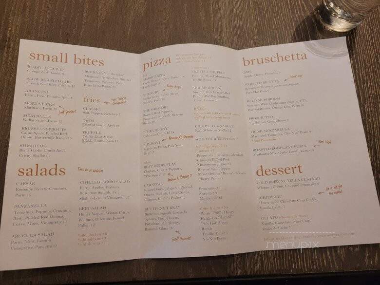 Sparrow Pizza Bar - West Hartford, CT menu_pic