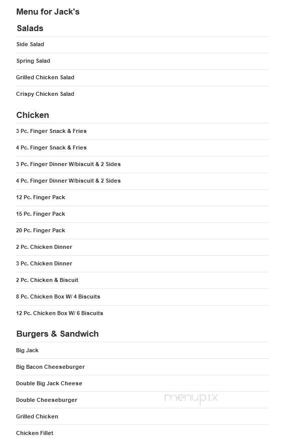 Jack's - Hanceville, AL menu_pic