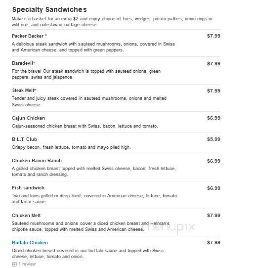 Backwoods Bar & Grill - Weyerhaeuser, WI menu_pic