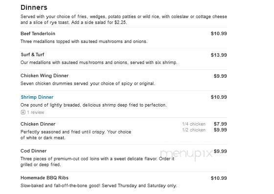Backwoods Bar & Grill - Weyerhaeuser, WI menu_pic