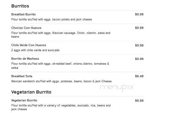 La Fonda Taqueria - Wasco, CA menu_pic