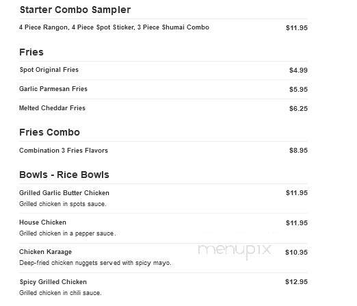 Spot Chickn'mor - Eastlake, OH menu_pic