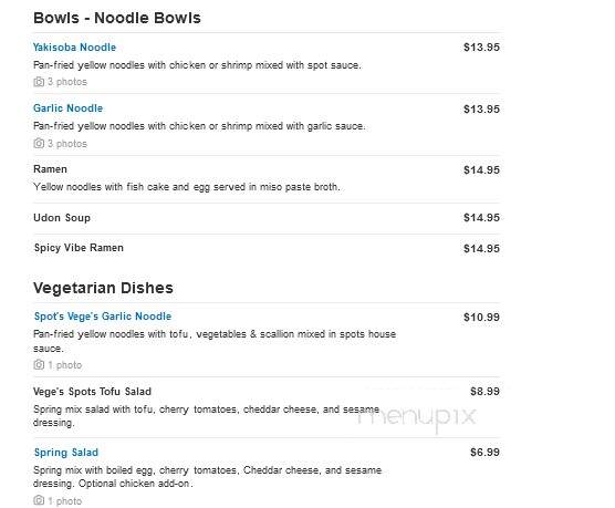 Spot Chickn'mor - Eastlake, OH menu_pic