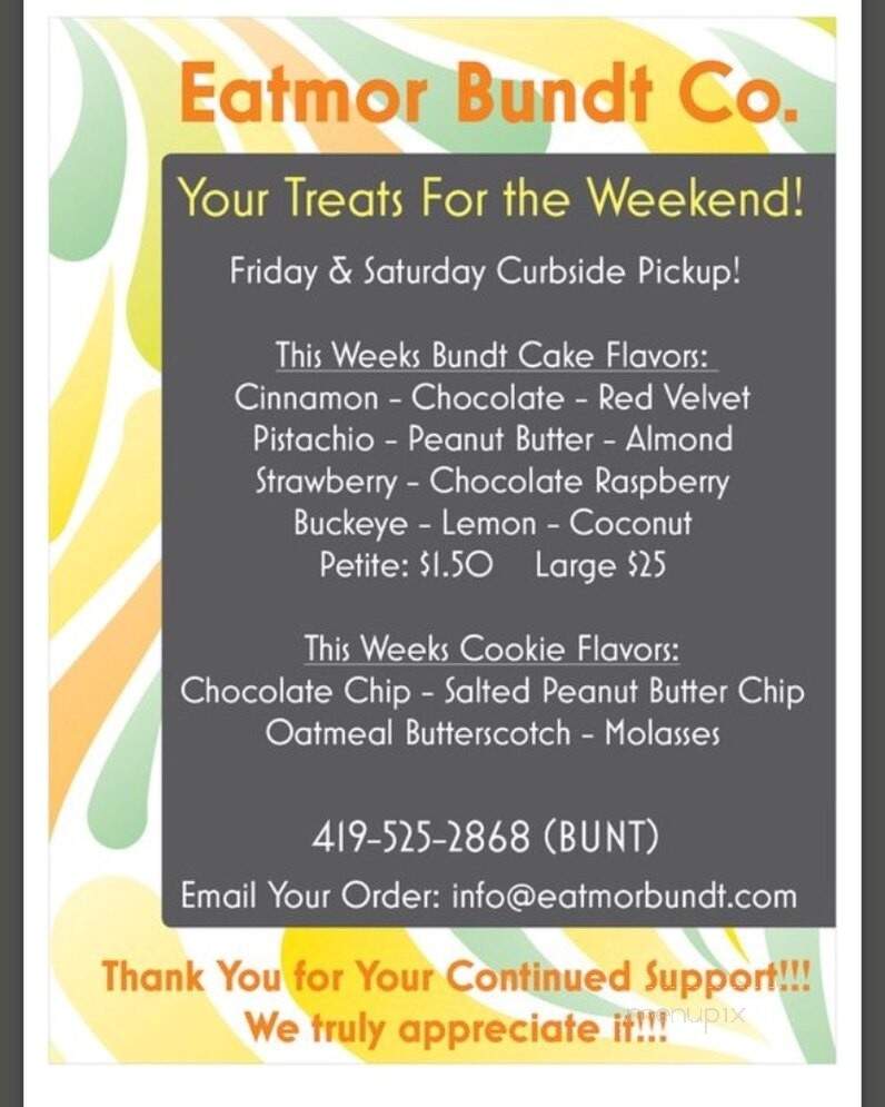 Eatmor Bundt Co - Mansfield, OH menu_pic