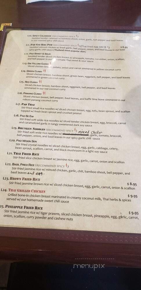 Auburn Thai Garden Restaurant - Auburn, CA menu_pic