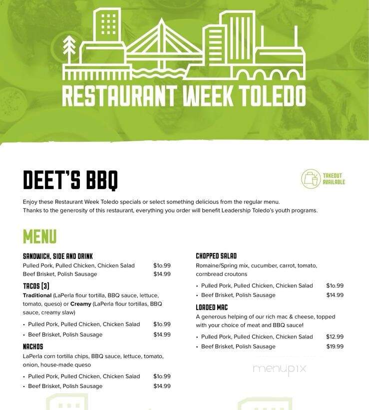 Deets BBQ - Maumee, OH menu_pic