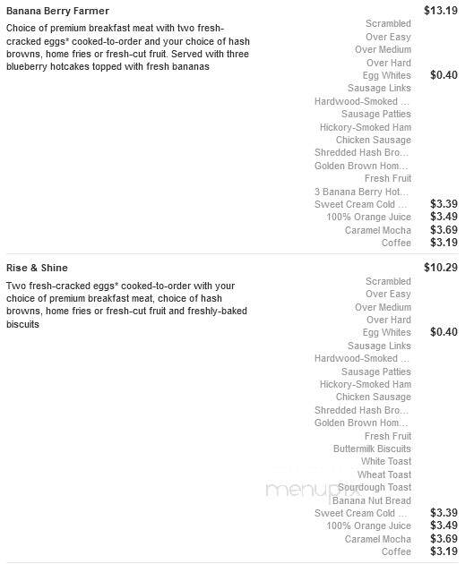 Bob Evans Restaurant - Holland, MI menu_pic