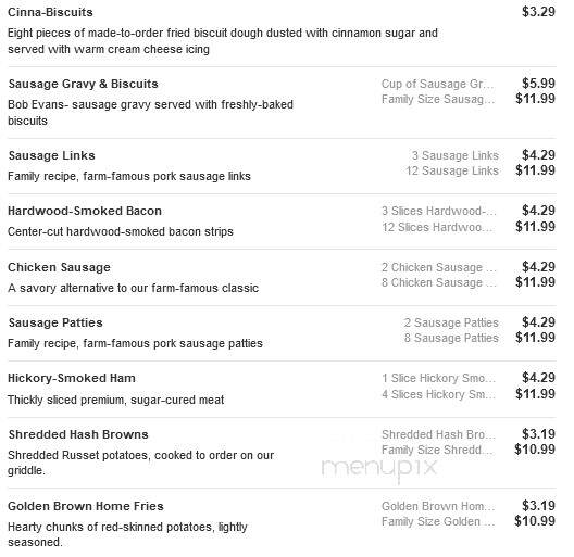 Bob Evans Restaurant - Holland, MI menu_pic
