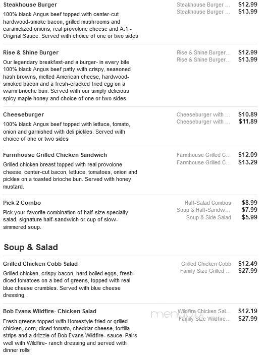 Bob Evans Restaurant - Holland, MI menu_pic