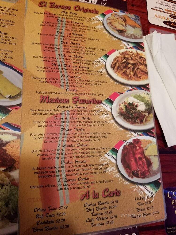 El Zarape - Tahlequah, OK menu_pic