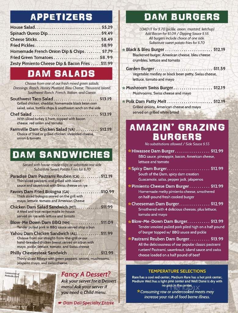 Ocoee Dam Deli - Ocoee, TN menu_pic