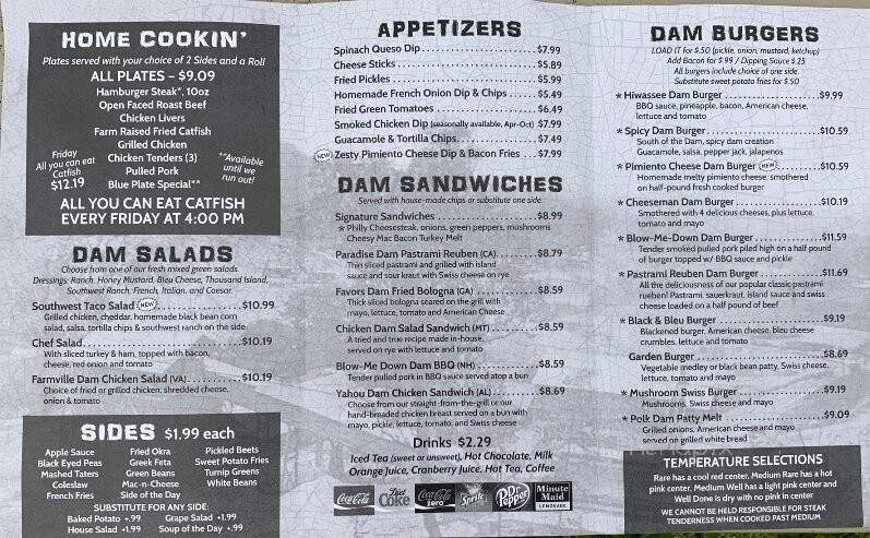 Ocoee Dam Deli - Ocoee, TN menu_pic