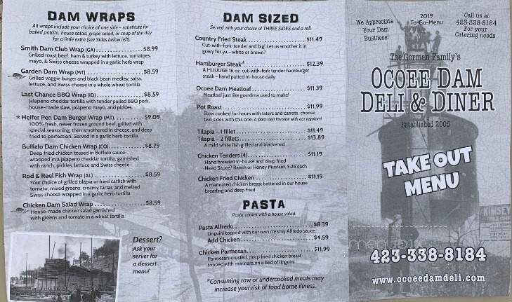 Ocoee Dam Deli - Ocoee, TN menu_pic