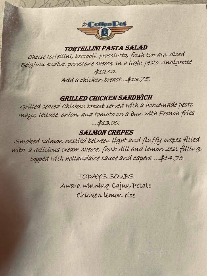 Coffee Pot - Kenosha, WI menu_pic