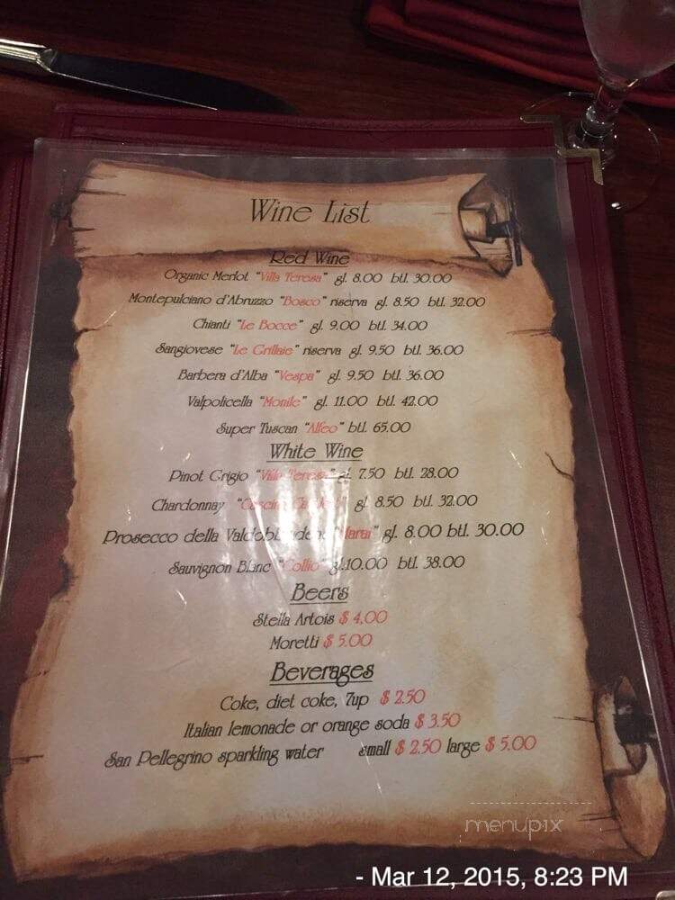 Caruso's Tuscan Cuisine - Capitola, CA menu_pic