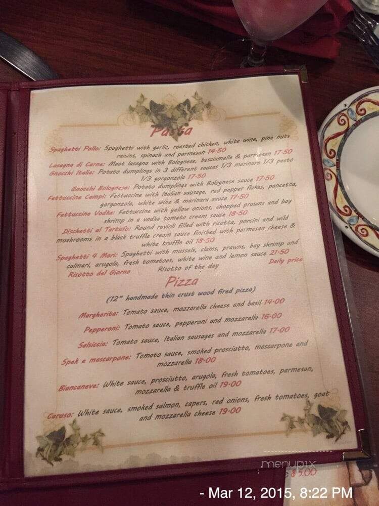 Caruso's Tuscan Cuisine - Capitola, CA menu_pic