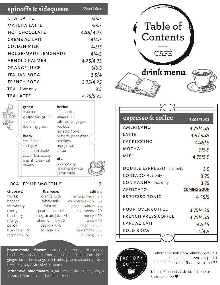 Table of Contents - Kalamazoo, MI menu_pic