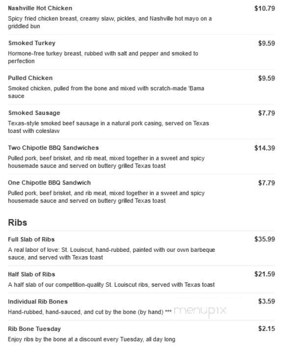 City Barbeque - Fairfield, OH menu_pic