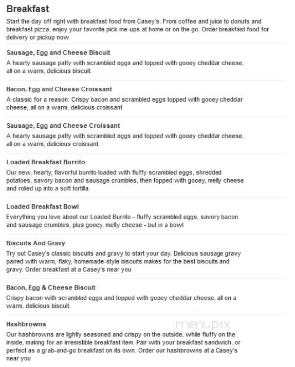 Caseys Carry Out Pizza - Camanche, IA menu_pic