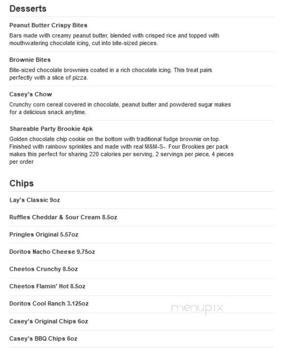 Caseys Carry Out Pizza - Camanche, IA menu_pic