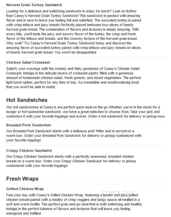 Caseys Carry Out Pizza - Camanche, IA menu_pic