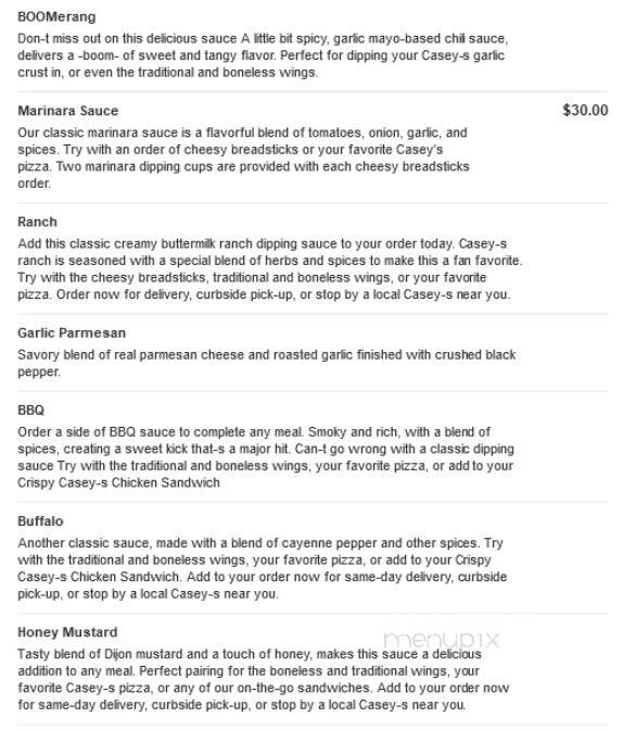 Caseys Carry Out Pizza - Camanche, IA menu_pic