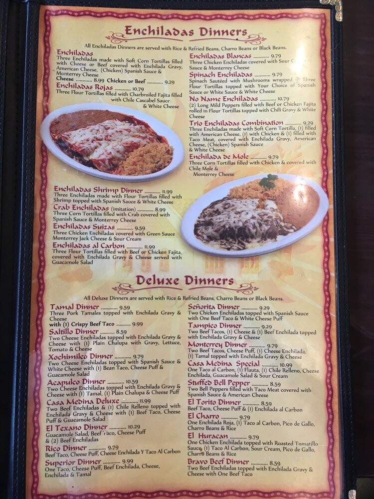 Casa Medina Mexican Restaurant - Shenandoah, TX menu_pic
