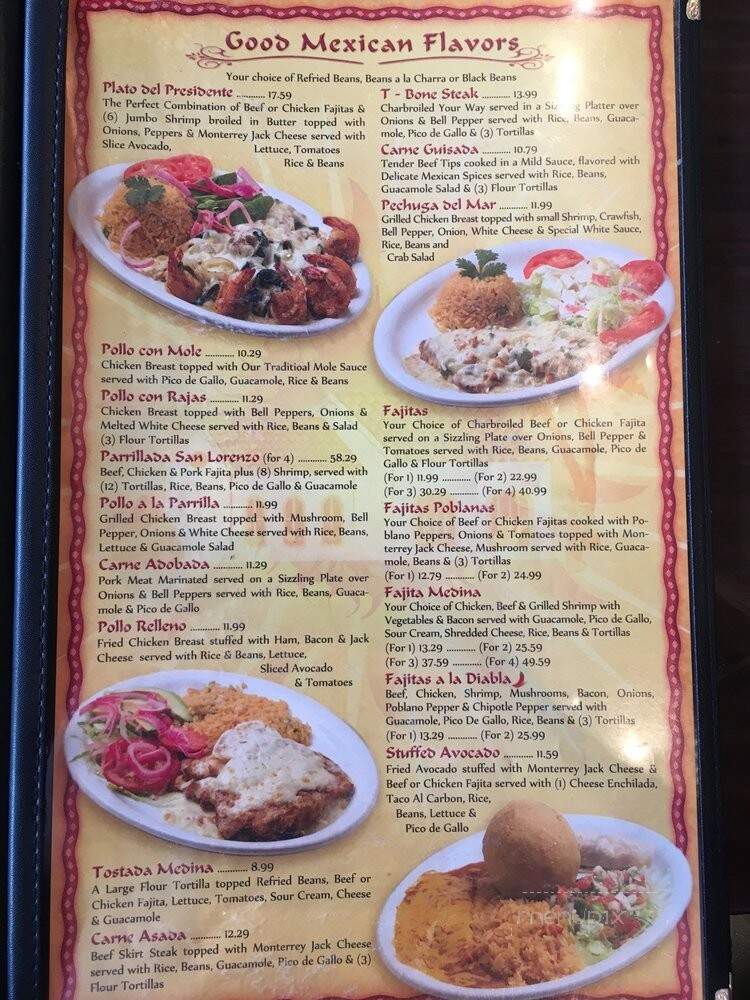 Casa Medina Mexican Restaurant - Shenandoah, TX menu_pic